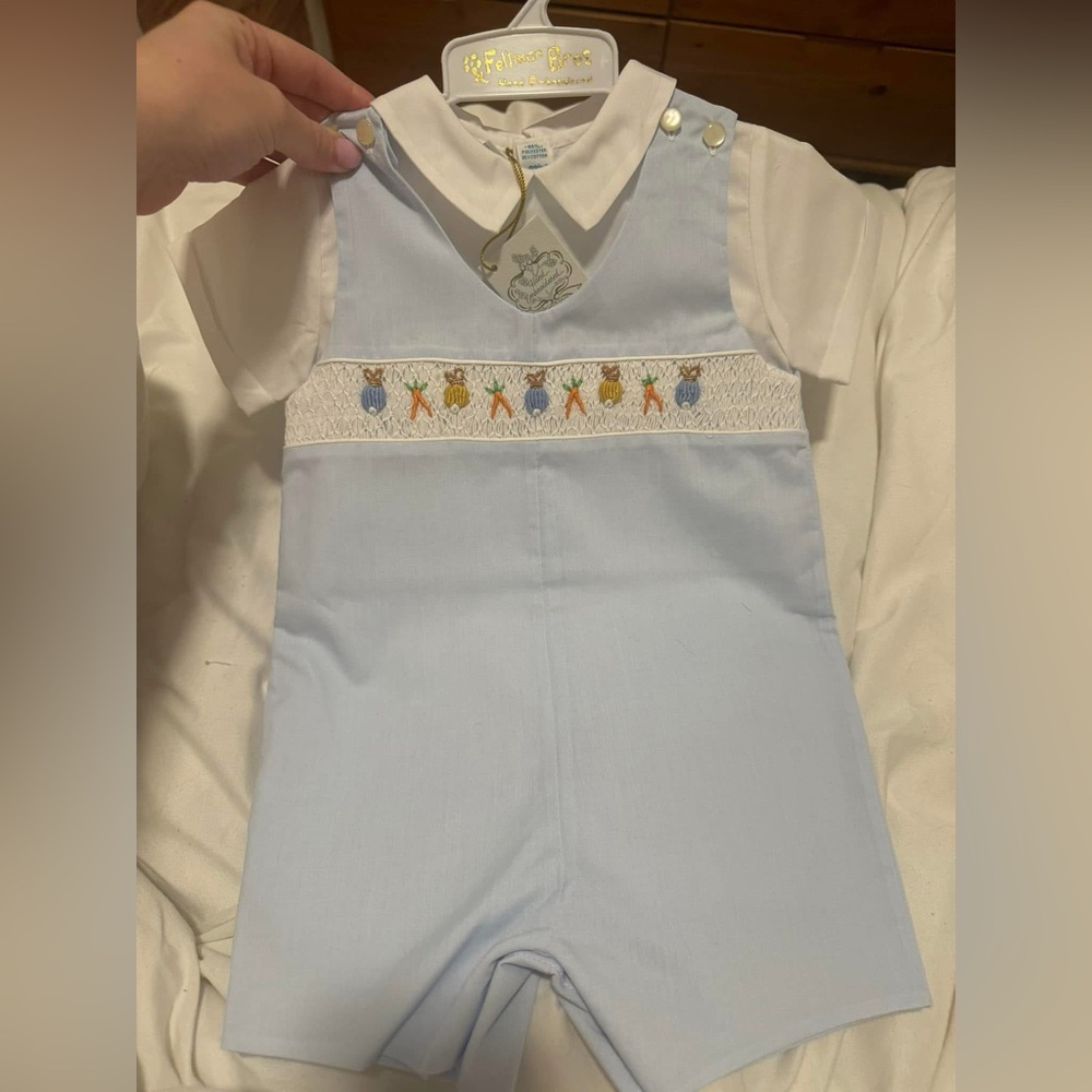 NWT Feltman Brothers Easter smocked romper